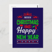 メリークリスマスとハッピー新年–61064 ポストカード (正面/裏面)
