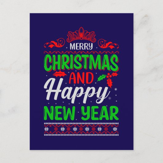メリークリスマスとハッピー新年–61064 ポストカード (正面)