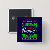 メリークリスマスとハッピー新年–61064 缶バッジ (正面&裏面)