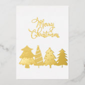 メリークリスマスとピンクのクリスマスツリーのノート 箔招待状 (正面)