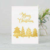 メリークリスマスとピンクのクリスマスツリーのノート 箔招待状 (立ち正面)