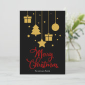 メリークリスマスとプレゼントブラック シーズンカード (スタンド正面)