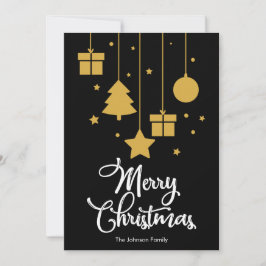 メリークリスマスとプレゼントブラック シーズンカード