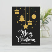 メリークリスマスとプレゼントブラック シーズンカード (スタンド正面)