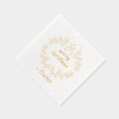 メリークリスマスとホリーベリーリース 箔ナプキン (右)