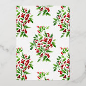 メリークリスマスとボタニカルフォトホリデー 箔招待状 (裏面)