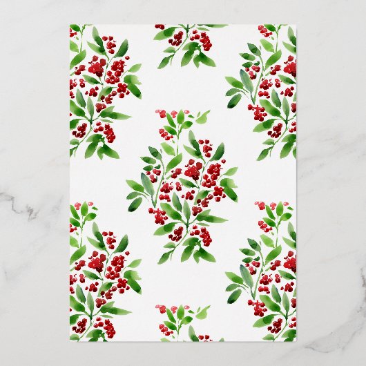 メリークリスマスとボタニカルフォトホリデー 箔招待状 (裏面)