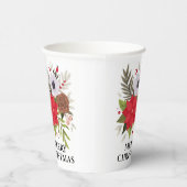 メリークリスマスとポインセチア紙カップ 紙コップ (右)