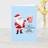 メリークリスマスとポップコーン カード (黄色い花)