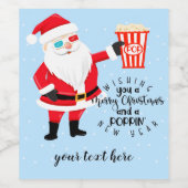 メリークリスマスとポップコーン ワインラベル (シングルラベル)