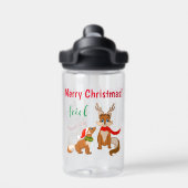 メリークリスマスとママキツネとベビーキツネ ウォーターボトル (背面)