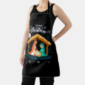 メリークリスマスと出生シーンキリスト教の信仰 エプロン (インサイチュ)