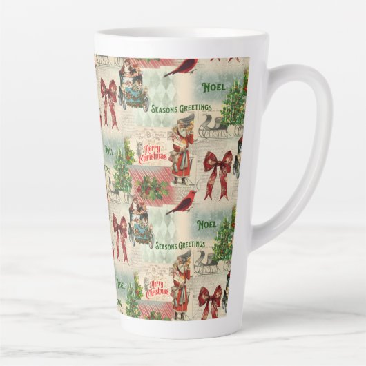 メリークリスマスと季節のごあいさつヴィンテージ カフェラテマグ (右)