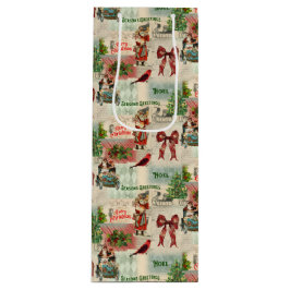 メリークリスマスと季節のごあいさつヴィンテージ ワインギフトバッグ