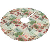 メリークリスマスと季節のごあいさつ ブラッシュドポリエステルツリースカート (アングル)