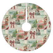 メリークリスマスと季節のごあいさつ ブラッシュドポリエステルツリースカート (正面)