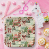 メリークリスマスと季節のごあいさつ ペーパープレート (パーティー)