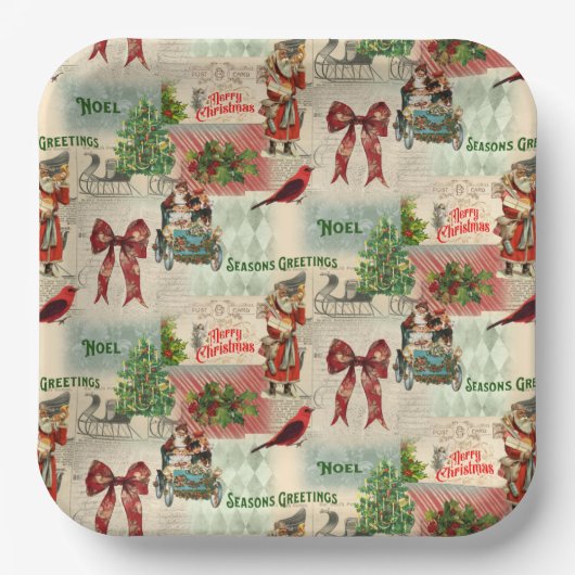 メリークリスマスと季節のごあいさつ ペーパープレート (正面)