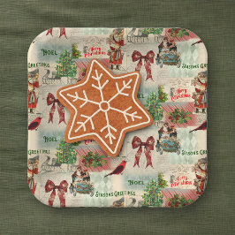 メリークリスマスと季節のごあいさつ ペーパープレート