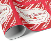 メリークリスマスと幸せな新年キャンディーケーン ラッピングペーパー (ロールコーナー)