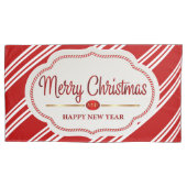 メリークリスマスと幸せな新年キャンディーケーン 枕カバー (正面左)