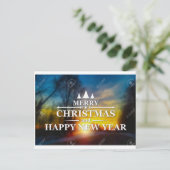 メリークリスマスと幸せな新年グリーティングカード ポストカード (スタンド正面)