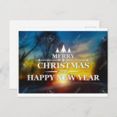 メリークリスマスと幸せな新年グリーティングカード ポストカード (正面/裏面)