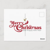 メリークリスマスと幸せな新年グリーティングカード ポストカード (裏面)