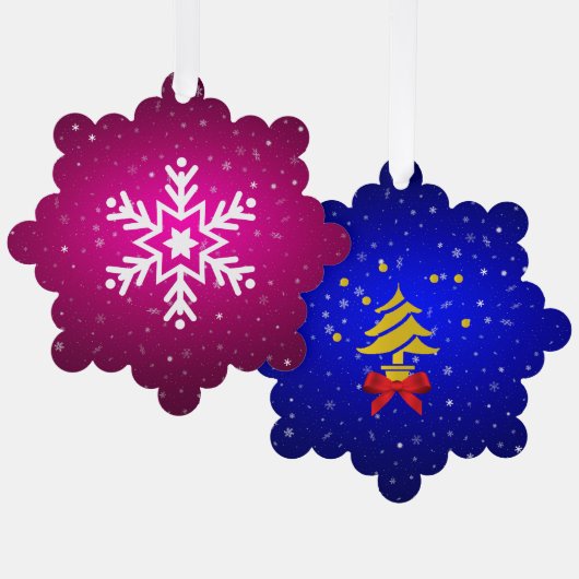 メリークリスマスと新年おめでとう！ オーナメントカード (正面/裏面)