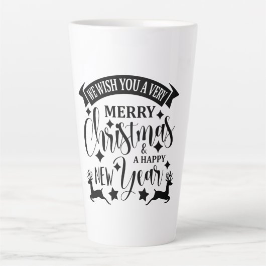 メリークリスマスと新年おめでとう カフェラテマグ (正面)