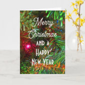 メリークリスマスと新年おめでとう カード (黄色い花)