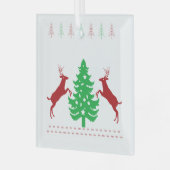 メリークリスマスと新年おめでとう! ガラスオーナメント (正面左)