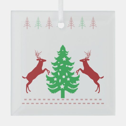 メリークリスマスと新年おめでとう! ガラスオーナメント (正面)