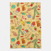 メリークリスマスと新年おめでとう キッチンタオル (縦)