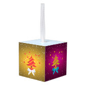 メリークリスマスと新年おめでとう！ キューブオーナメント (裏面アングル)