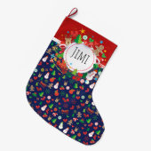 メリークリスマスと新年おめでとう！クリスマス2025 ラージクリスマスストッキング (正面 (吊り時))