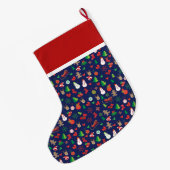 メリークリスマスと新年おめでとう！クリスマス2025 ラージクリスマスストッキング (裏面 (吊り時))