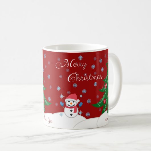 メリークリスマスと新年おめでとう! コーヒーマグカップ (正面右)