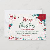 メリークリスマスと新年おめでとう サンキューカード (正面)