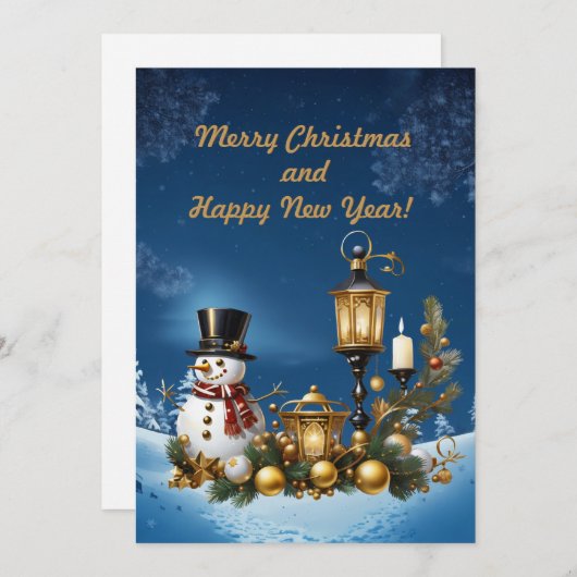 メリークリスマスと新年おめでとう！ シーズンカード (正面/裏面)