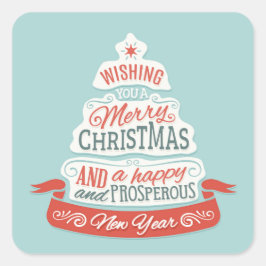 メリークリスマスと新年おめでとう スクエアシール