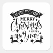 メリークリスマスと新年おめでとう スクエアシール (正面)