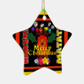 メリークリスマスと新年おめでとう セラミックオーナメント (右)