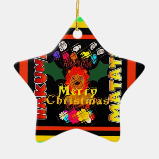 メリークリスマスと新年おめでとう セラミックオーナメント (正面)