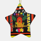 メリークリスマスと新年おめでとう セラミックオーナメント (左)