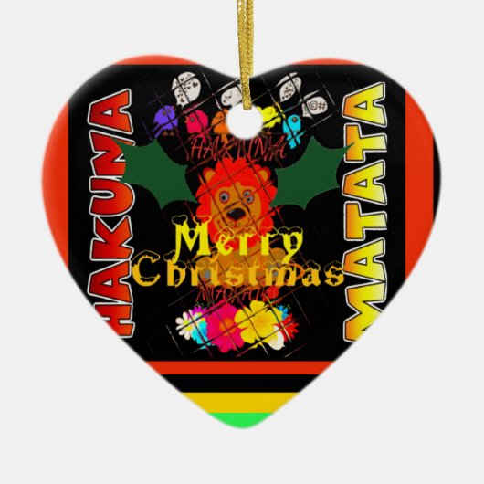 メリークリスマスと新年おめでとう セラミックオーナメント (正面)