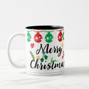 メリークリスマスと新年おめでとう！ ツートーンマグカップ