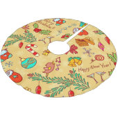 メリークリスマスと新年おめでとう ブラッシュドポリエステルツリースカート (アングル)