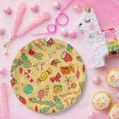 メリークリスマスと新年おめでとう ペーパープレート (パーティー)