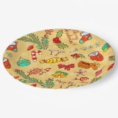 メリークリスマスと新年おめでとう ペーパープレート (アングル)